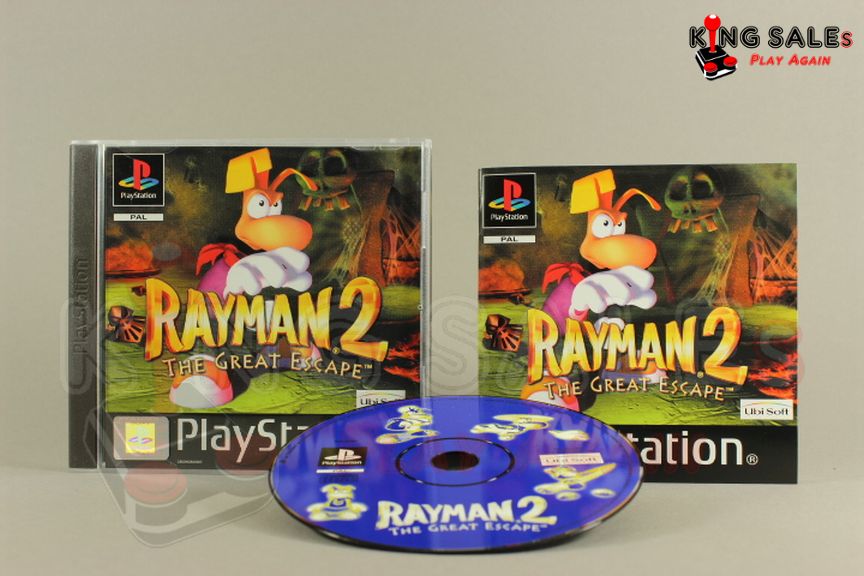 PlayStation Videospiel Rayman 2 Hülle mit Anleitung und Disc