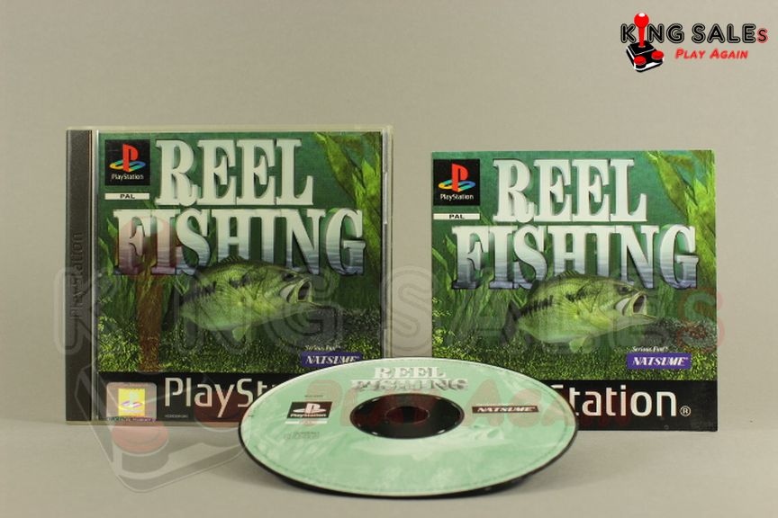 PlayStation Videospiel Reel Fishing Hülle mit Anleitung und Disc