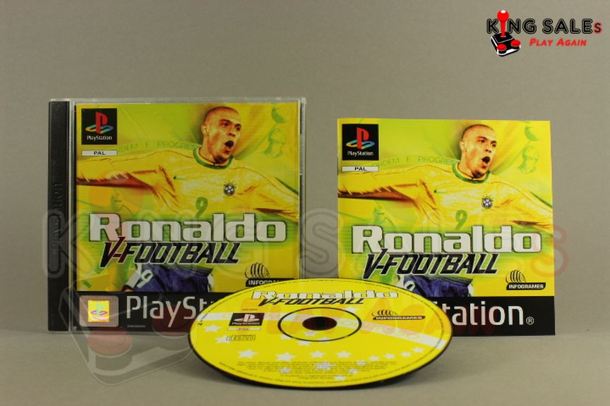 PlayStation Videospiel Ronaldo V-Football Hülle mit Anleitung und Disc