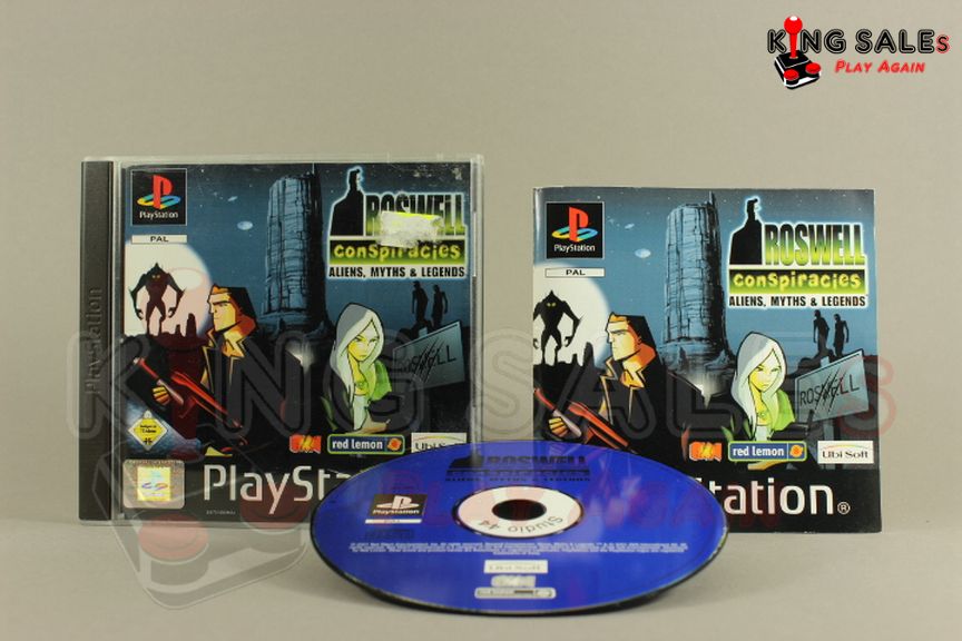PlayStation Videospiel Roswell Conspirancies Hülle mit Anleitung und Disc