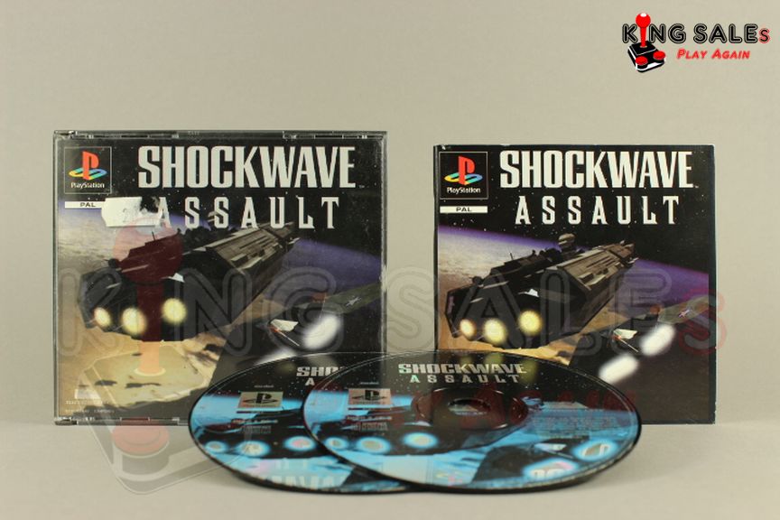 PlayStation Videospiel Shockwave Assault Hülle mit Anleitung und Disc