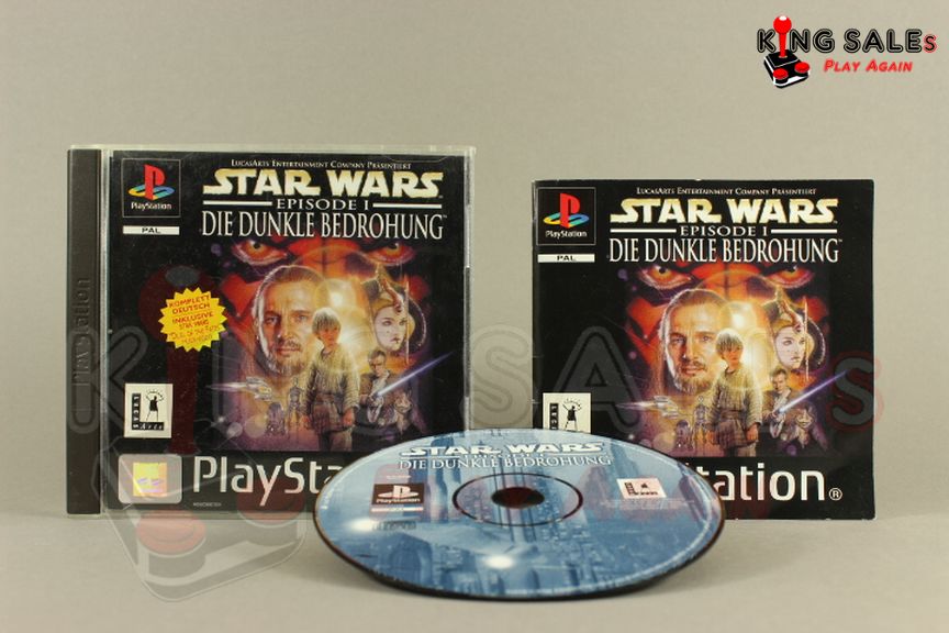 PlayStation Videospiel Star Wars Episode 1 Die dunkle Bedrohung Hülle mit Anleitung und Disc