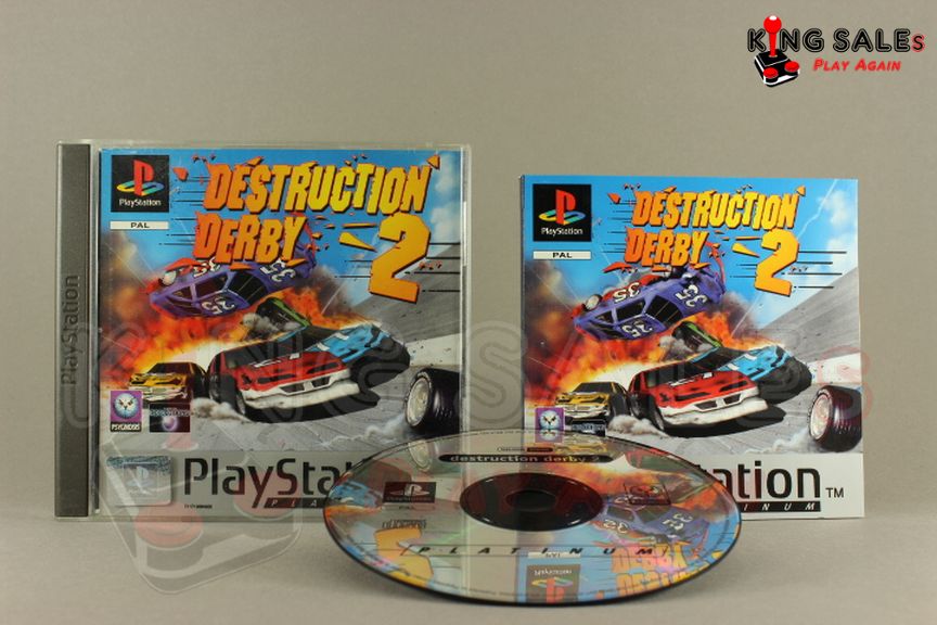 Destruction Derby 2 PlayStation 1 Videospiel Hülle mit Anleitung und Disc