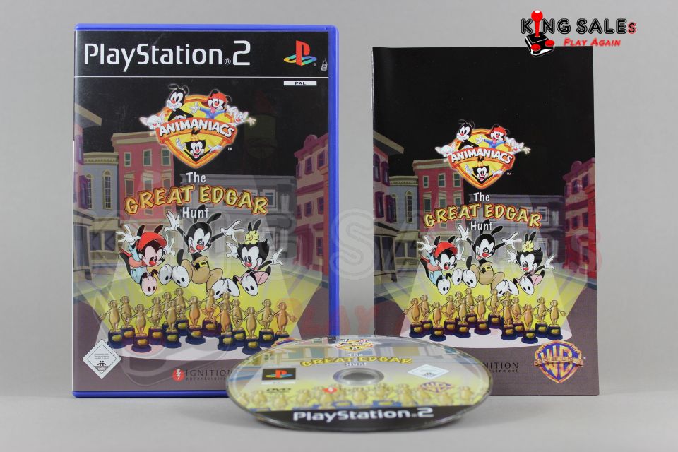 PlayStation 2 Videospiel Animaniacs The Great Edgar Hunt Hülle mit Anleitung und Disc