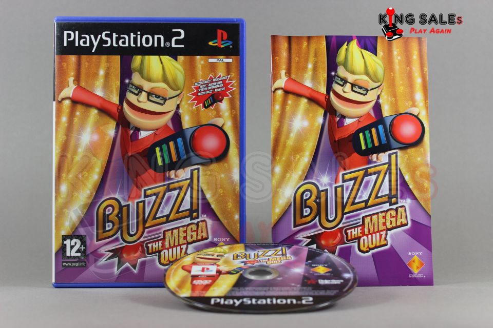 PlayStation 2 Videospiel Buzz The Mega Quiz Hülle mit Anleitung und Disc