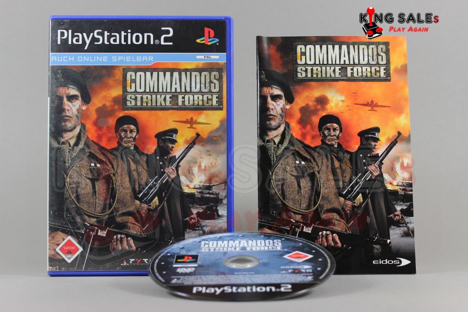 PlayStation 2 Videospiel Commandos Strike Force Hülle mit Anleitung und Disc
