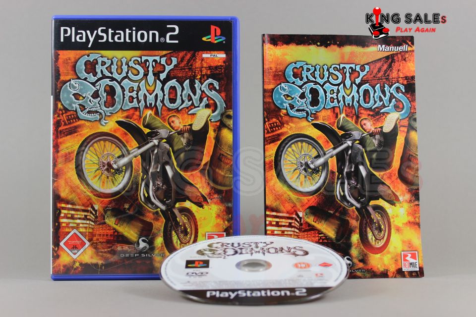 PlayStation 2 Videospiel Crusty Demons Hülle mit Anleitung und Disc
