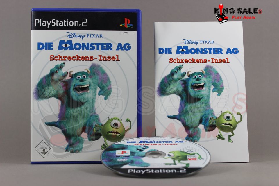 PlayStation 2 Videospiel Disney Pixar Die Monster Ag Schreckens-Insel Hülle mit Anleitung und Disc