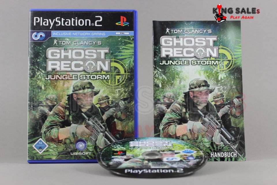 PlayStation 2 Videospiel Ghost Recon Jungle Storm Hülle mit Anleitung und Disc
