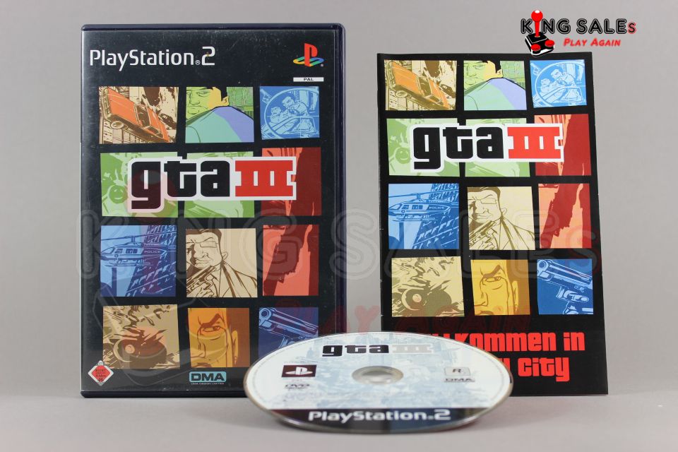 PlayStation 2 Videospiel GTA 3 Hülle mit Anleitung und Disc
