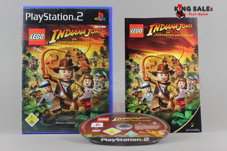 PlayStation 2 Videospiel Lego Indiana Jones Die Legendären Abenteuer Hülle mit Anleitung und Disc