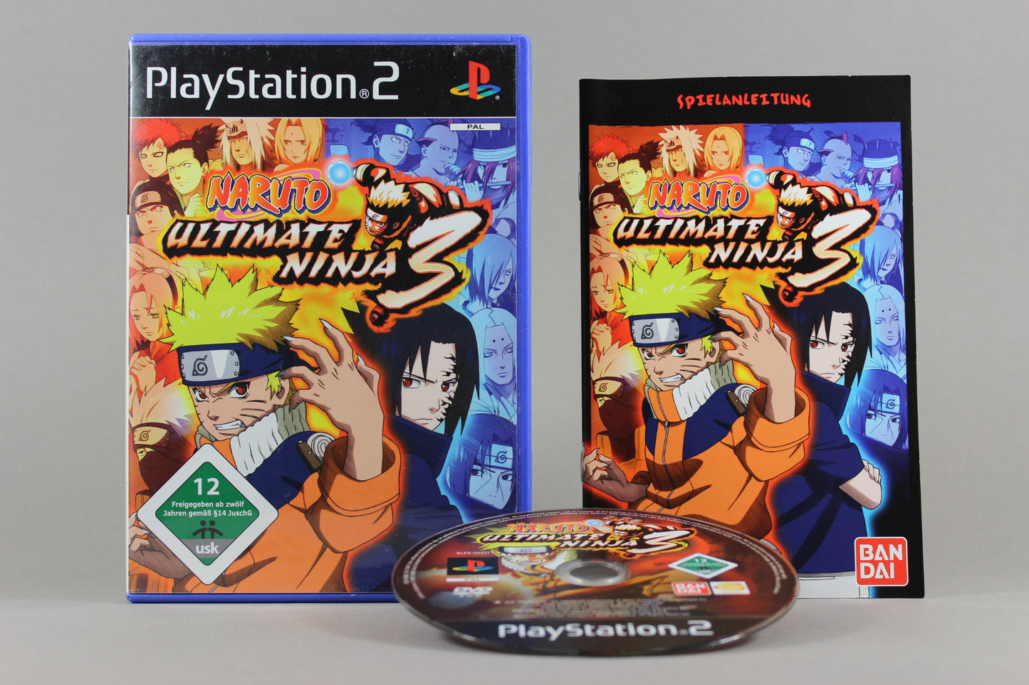 PlayStation 2 Videospiel Naruto Ultimate Ninja 3 Hülle mit Anleitung und Disc