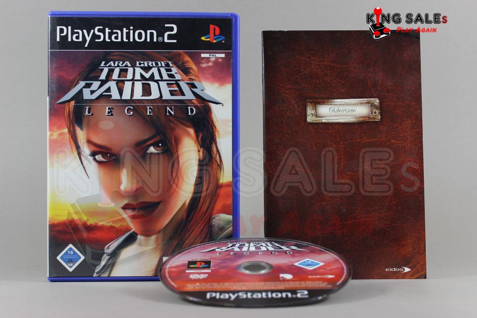 PlayStation 2 Videospiel Lara Croft Tomb Raider Legend Hülle mit Anleitung und Disc