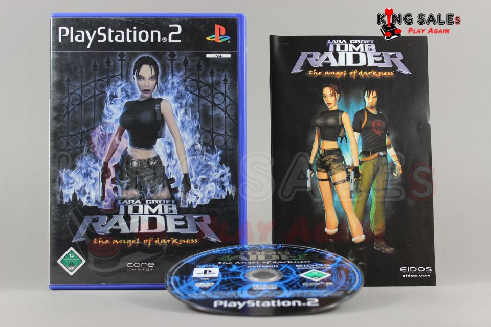 PlayStation 2 Videospiel Lara Croft The Angel of Darkness Hülle mit Anleitung und Disc