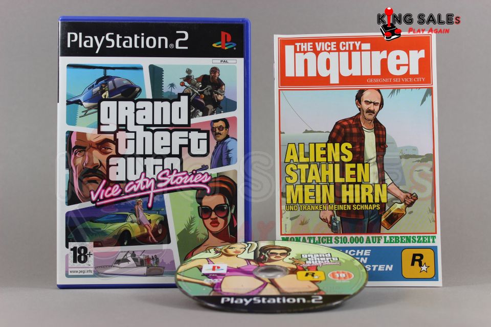 PlayStation 2 Videospiel GTA Vice City Stories Hülle mit Anleitung und Disc