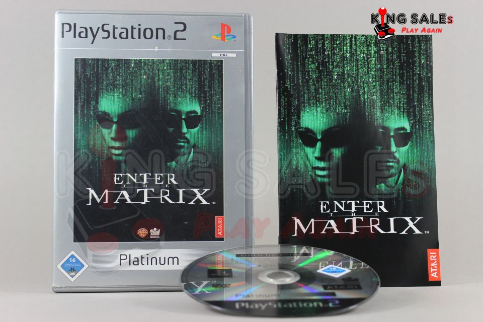 PlayStation 2 Videospiel Enter the Matrix Platinum Hülle mit Anleitung und Disc