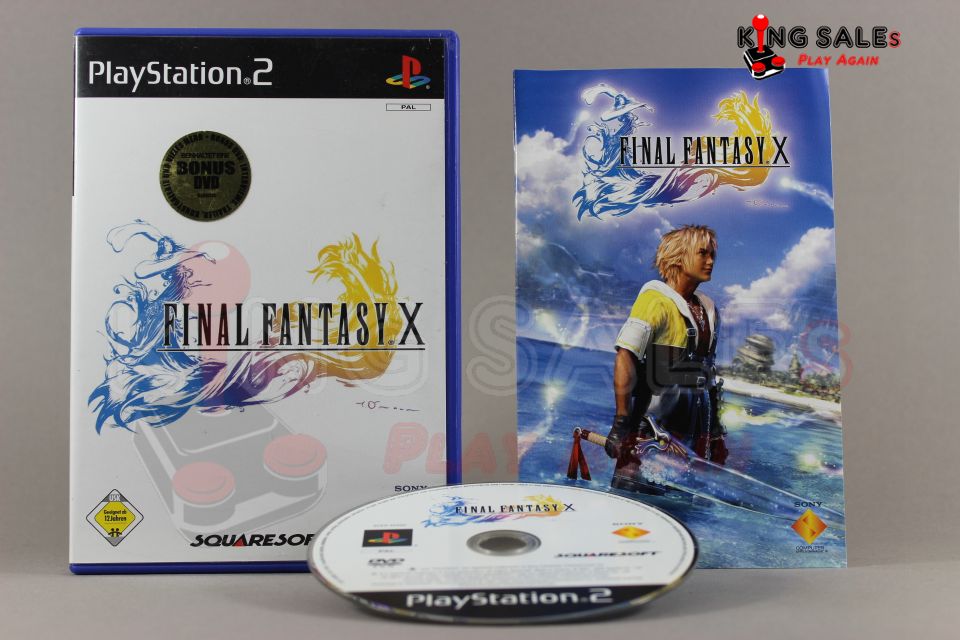 PlayStation 2 Videospiel Final Fantasy X Hülle mit Anleitung und Disc