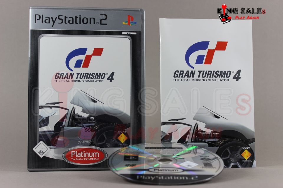 PlayStation 2 Videospiel Gran Turismo 4 Platinum Hülle mit Anleitung und Disc