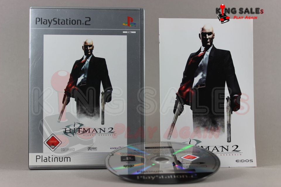 PlayStation 2 Videospiel Hitman 2 Silent Assassin Platinum Hülle mit Anleitung und Disc