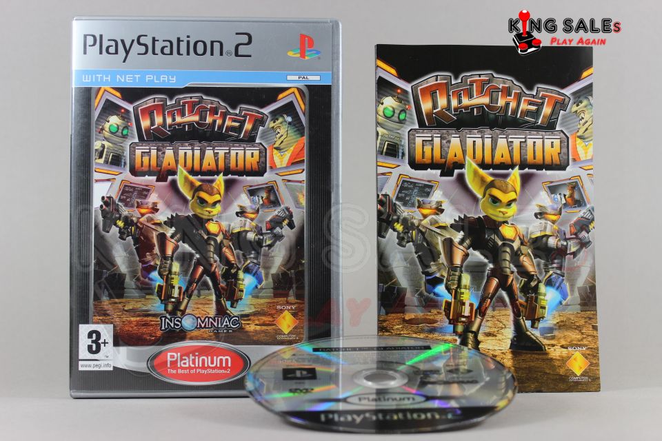 PlayStation 2 Videospiel Ratchet & Clank Gladiator Platinum Hülle mit Anleitung und Disc