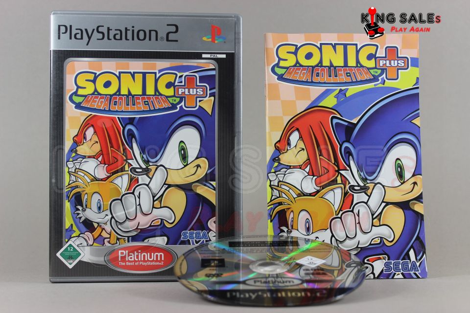 PlayStation 2 Videospiel Sonic Mega Collection Plus Hülle mit Anleitung und Disc