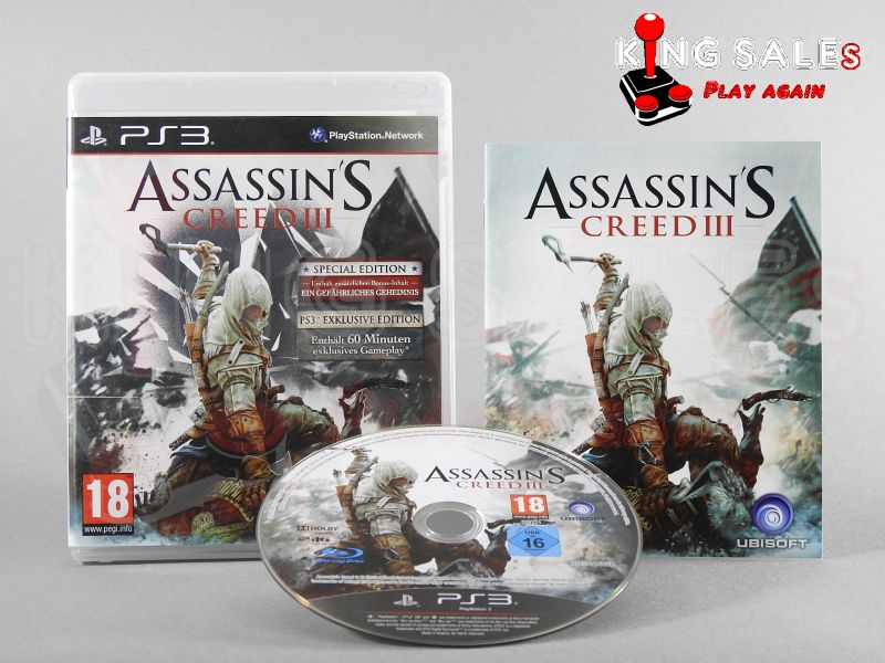 PlayStation 3 Videospiel Assassins Creed 3 Special Edition Hülle mit Anleitung und Disc