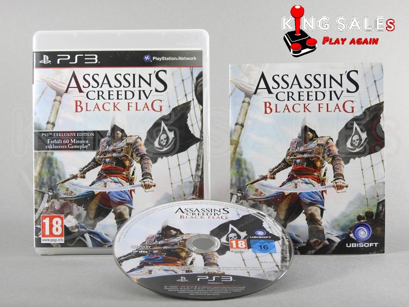 PlayStation 3 Videospiel Assassins Creed 4 Black Flag Hülle mit Anleitung und Disc