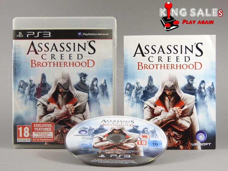 PlayStation 3 Videospiel Assassins Creed Brotherhood Hülle mit Anleitung und Disc