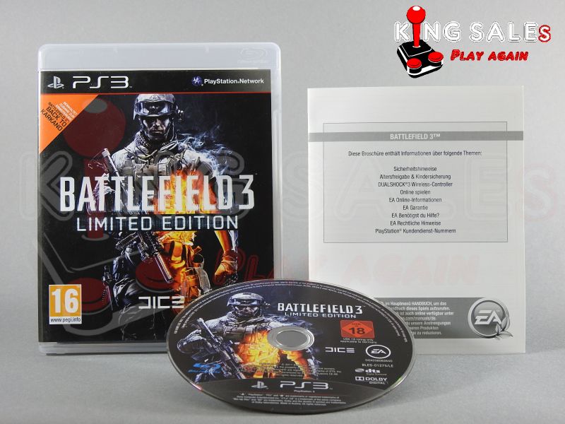 PlayStation 3 Videospiel Battlefield 3 Limited Edition Hülle mit Anleitung und Disc