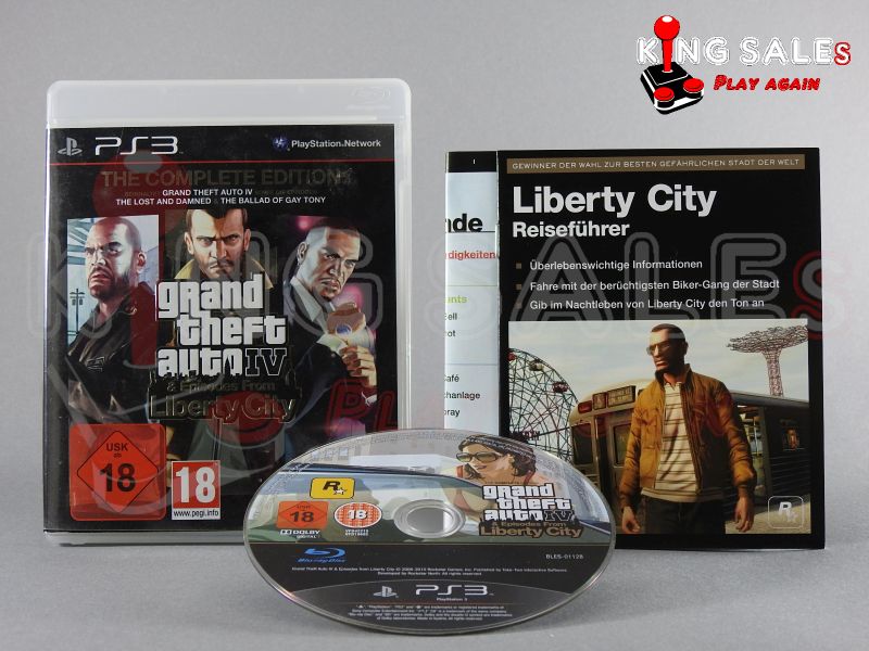 Sony PlayStation 3 Videospiel Grand Theft Auto 4 und Episodes from Liberty City Hülle mit Anleitung und Disc