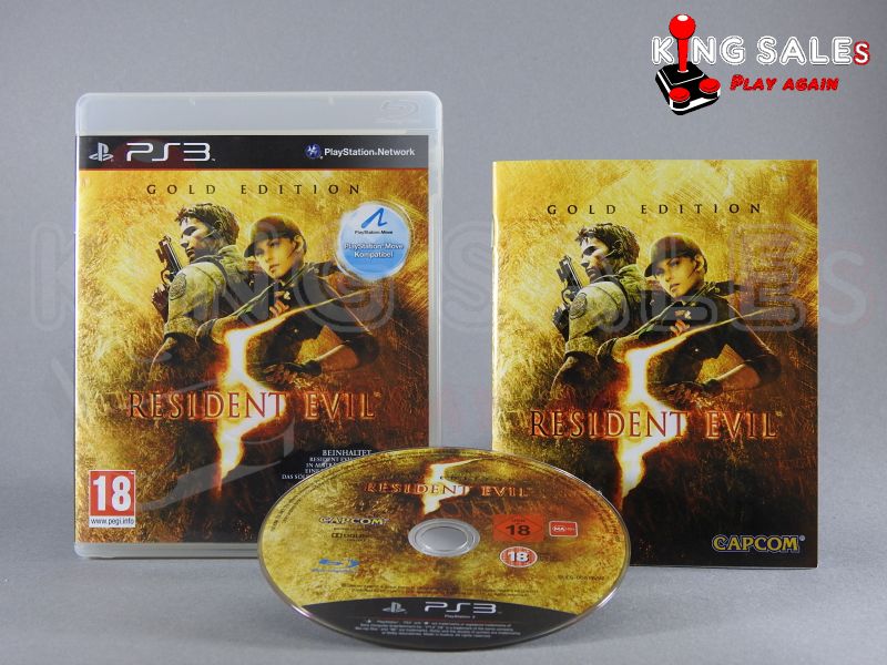 PlayStation 3 Videospiel REsidnet Evil 5 Gold Edition Hülle mit Anleitung und Disc