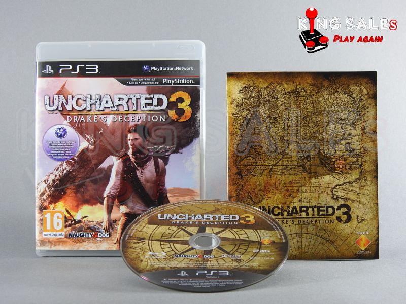 PlayStation 3 Videospiel Uncharted 3 Drakes Deception Hülle mit Anleitung und Disc