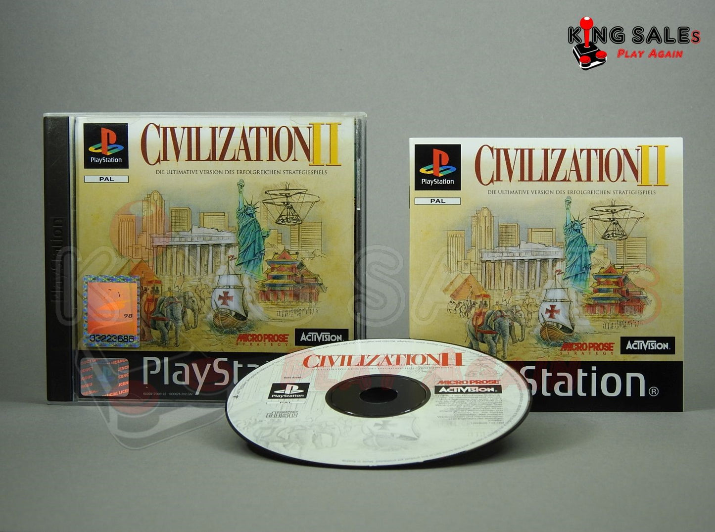 PlayStation Videospiel Civilization 2 Hülle mit Anleitung und Disc