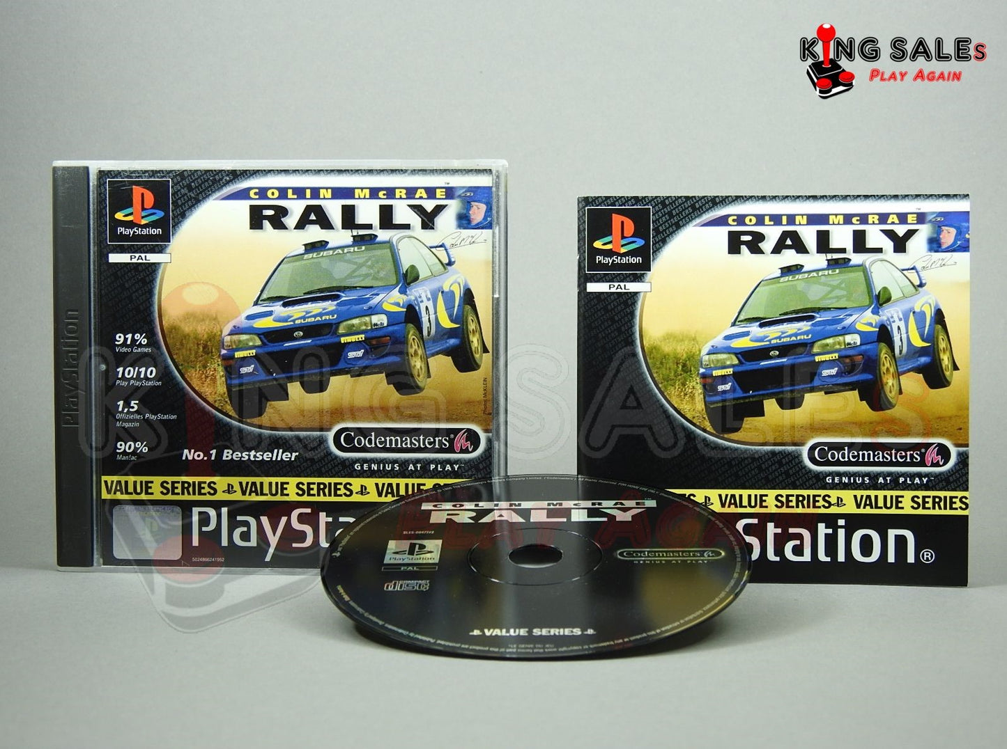 PlayStation Videospiel Colin McRae Rally Hülle mit Anleitung und Disc Value Series