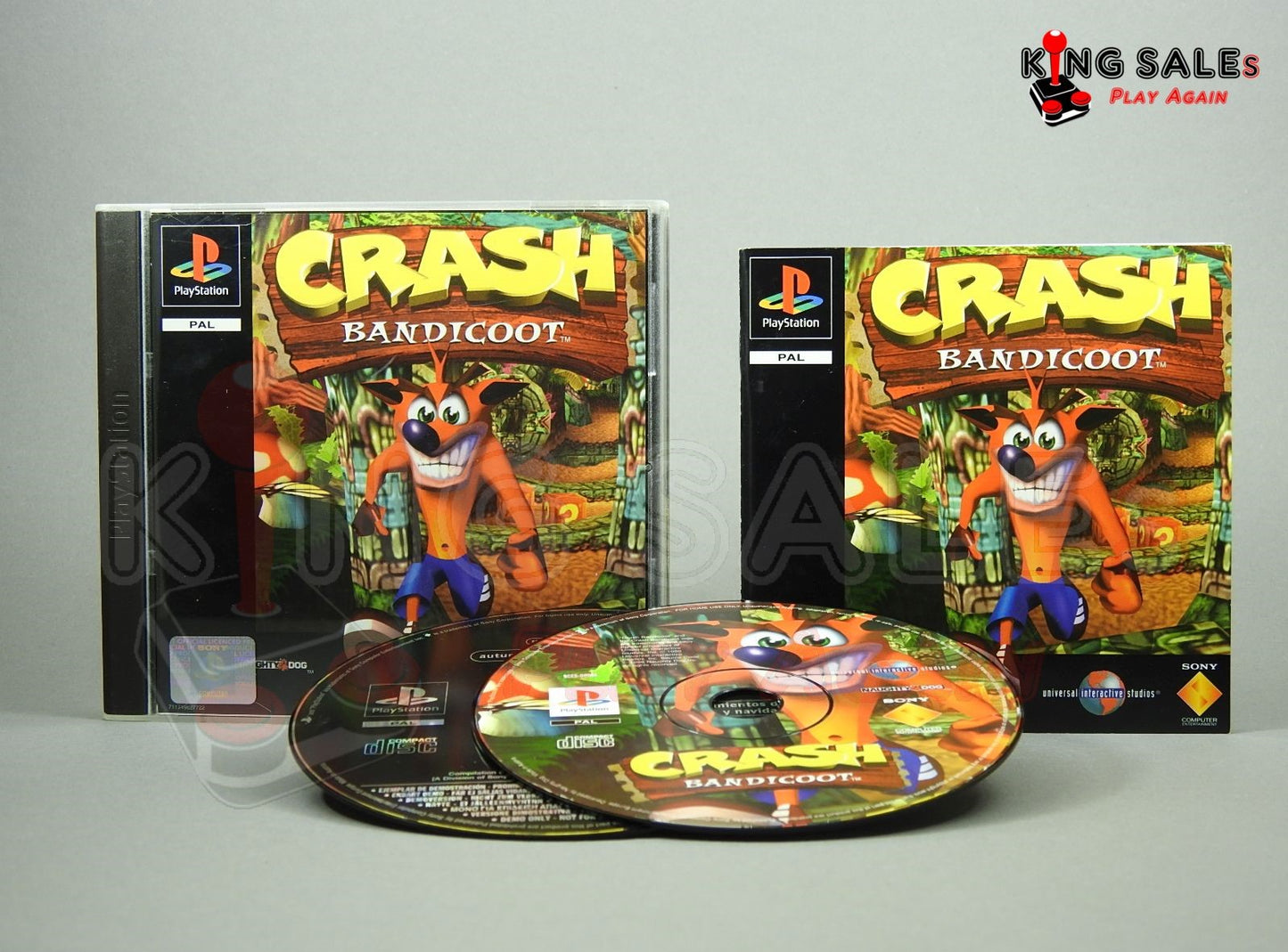 PlayStation Videospiel Crash Bandicoot Hülle mit Anleitung und Disc