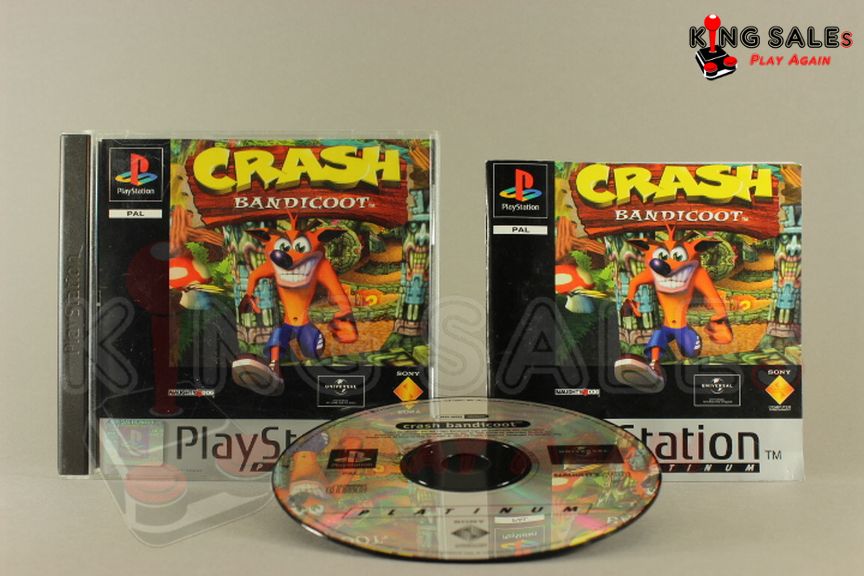 PlayStation Videospiel Crash Bandicoot Platinum Hülle mit Anleitung und Disc