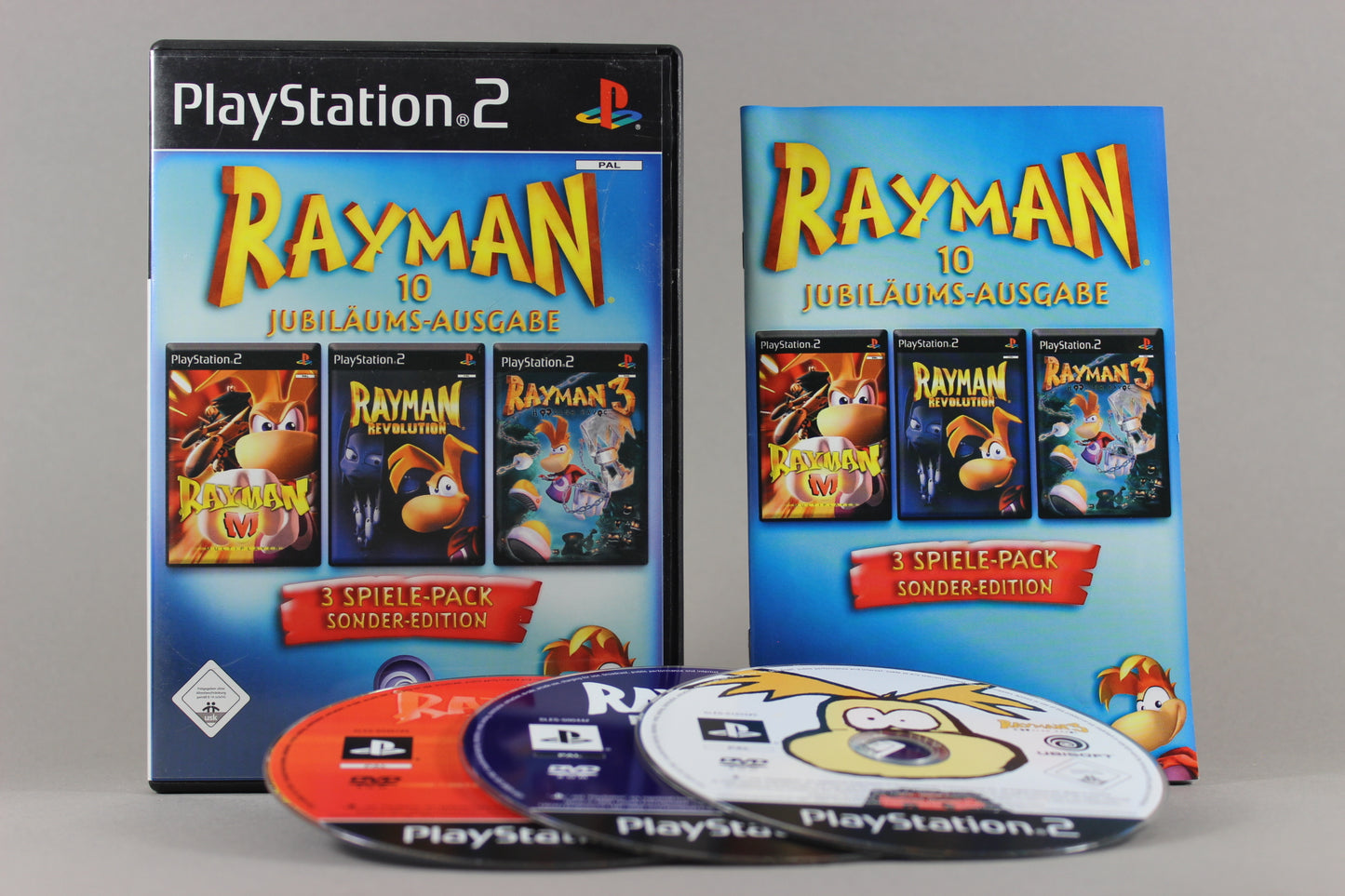 PlayStation 2 Videospiel Rayman Jubiläumsausgabe Hülle mit Anleitung und Disc