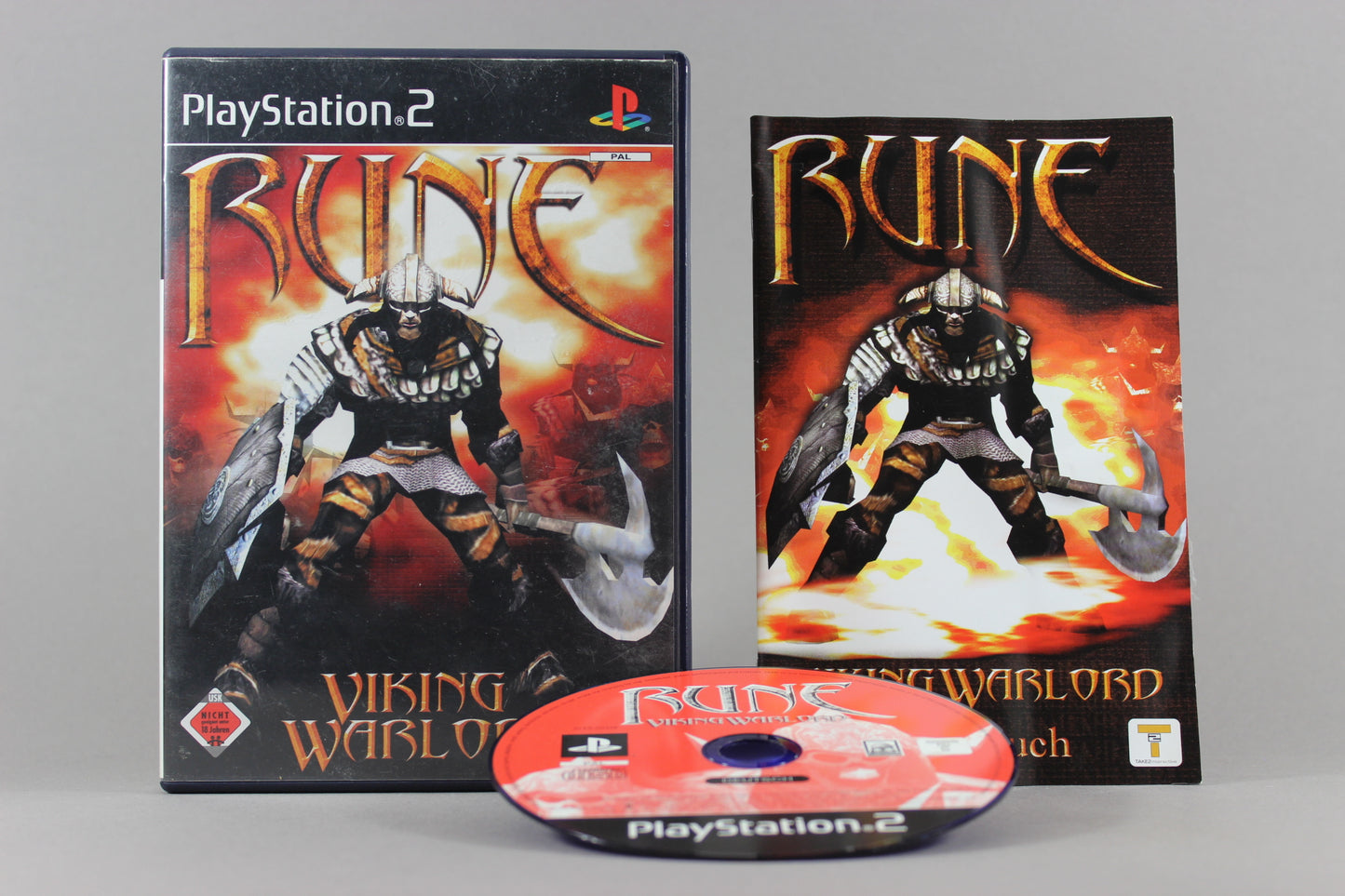 PlayStation 2 Videospiel Rune Viking Warlords Hülle mit Anleitung und Disc