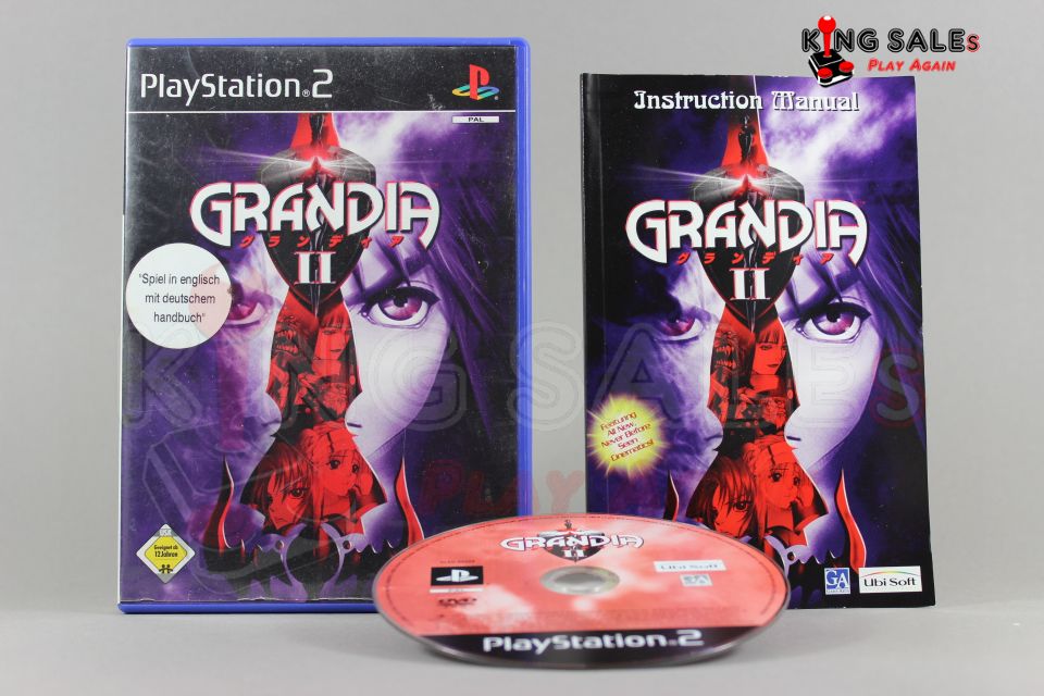 Grandia II PlayStstaion 2 Videospiel Hülle mit Anleitung und Disc