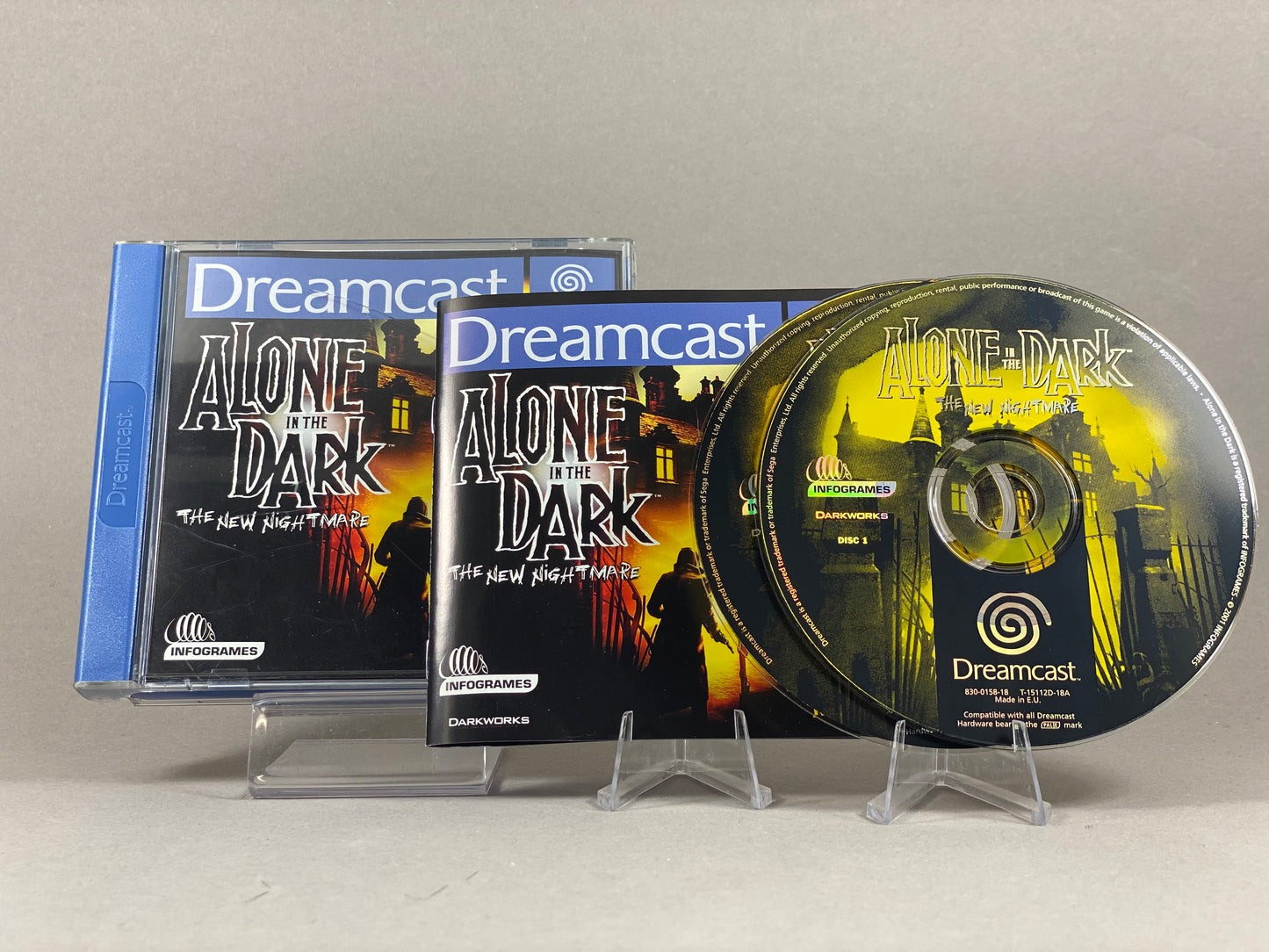 Sega Dreamcast Videospiel Alone in the Dark New Nightmare Hülle mit Anleitung und Disc
