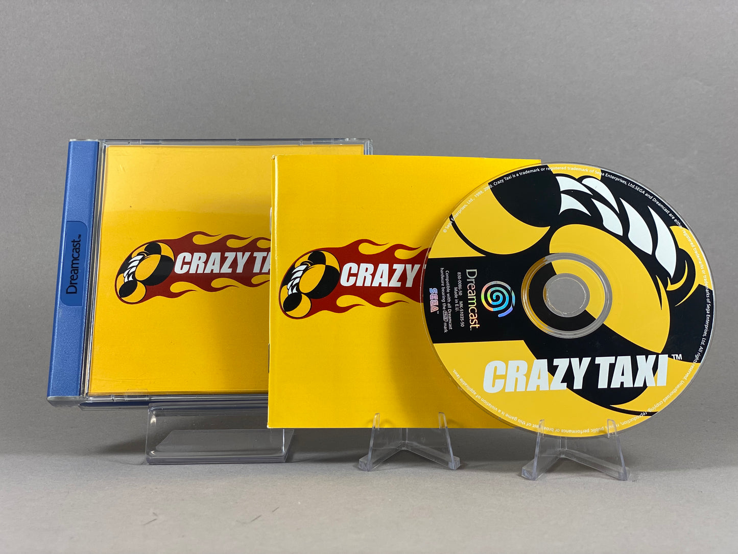 Sega Dreamcast Videospiel Crazy Taxi Hülle mit Anleitung und Disc