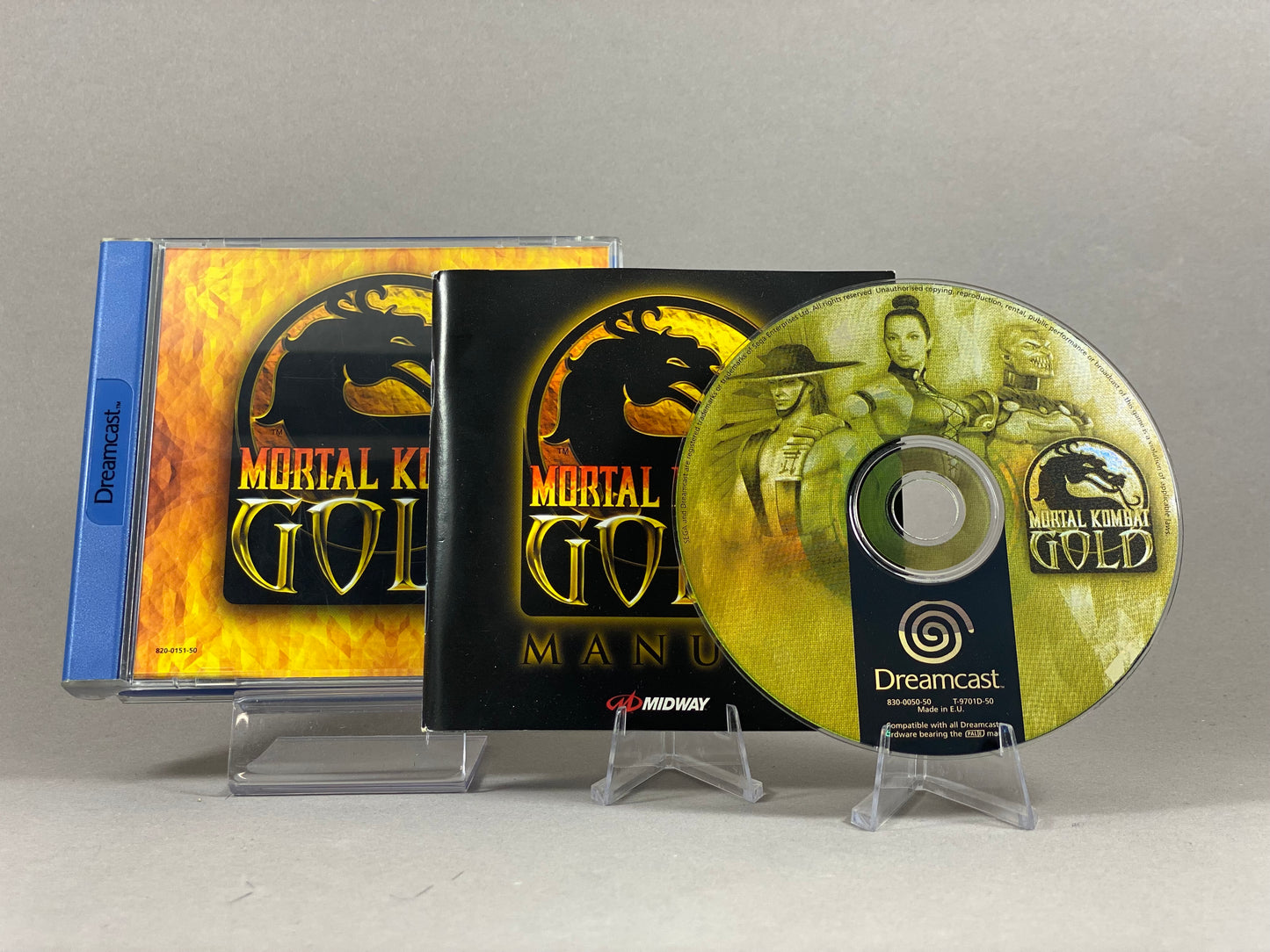 Sega Dreamcast Videospiel Mortal Kombat Gold Hülle mit Anleitung und Disc