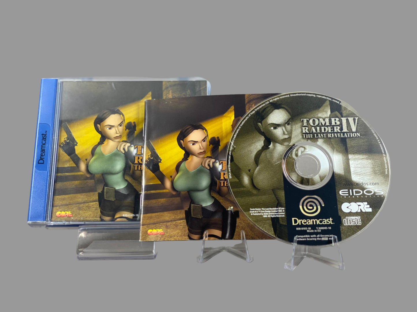 Sega Dreamcast Videospiel Tomb Raider 4 Hülle mit Anleitung und Disc