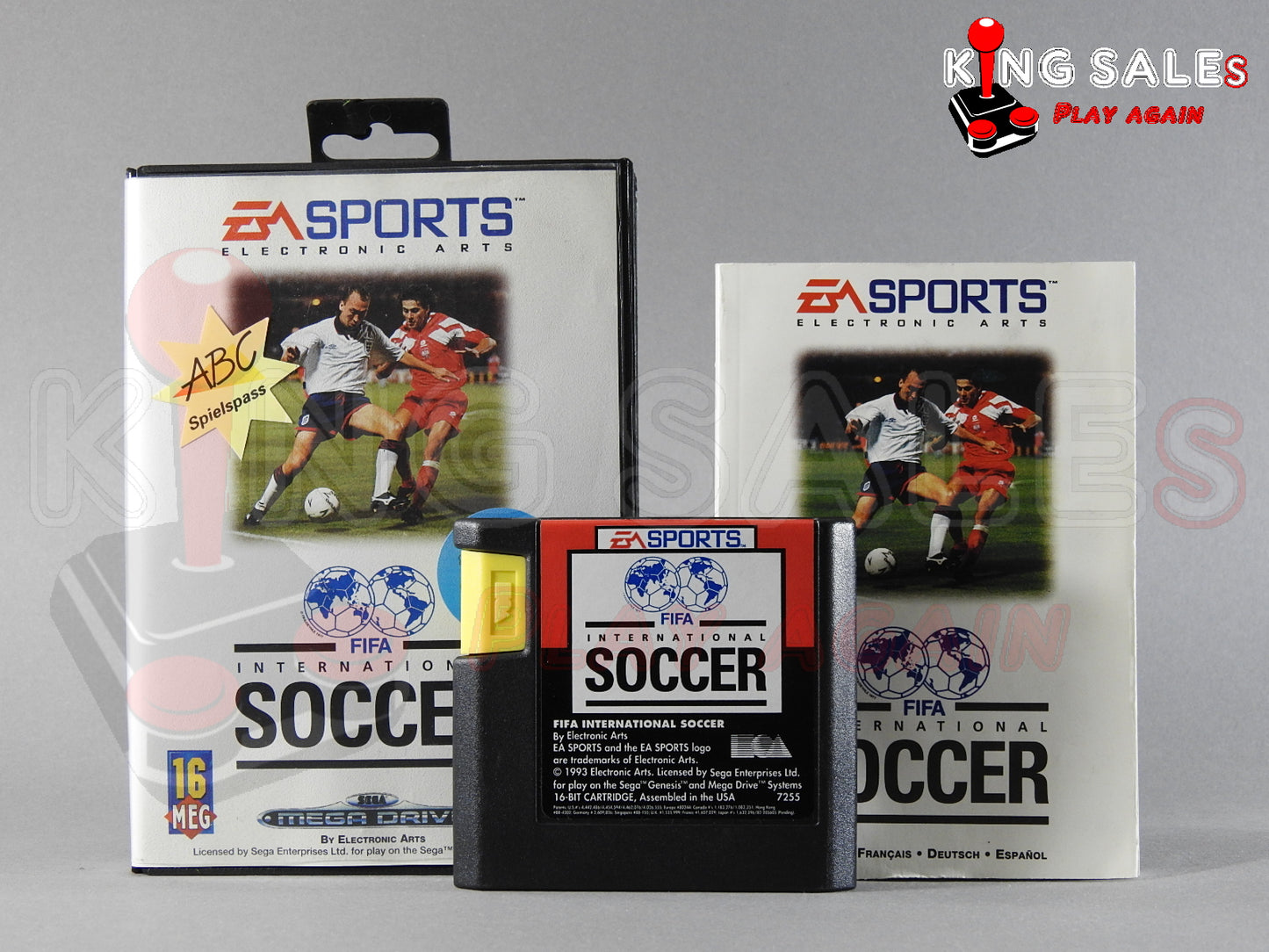 Sega Mega Drive Videospiel Fifa International Soccer Hülle mit Anleitung und Modul