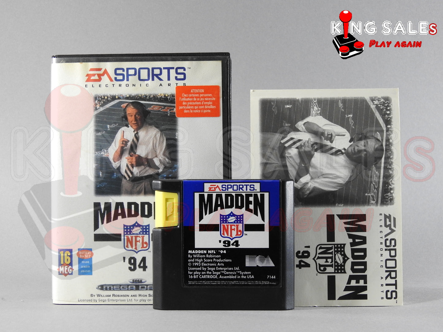 Sega Mega Drive Videospiel Madden NFL 94 Hülle mit Anleitung und Modul