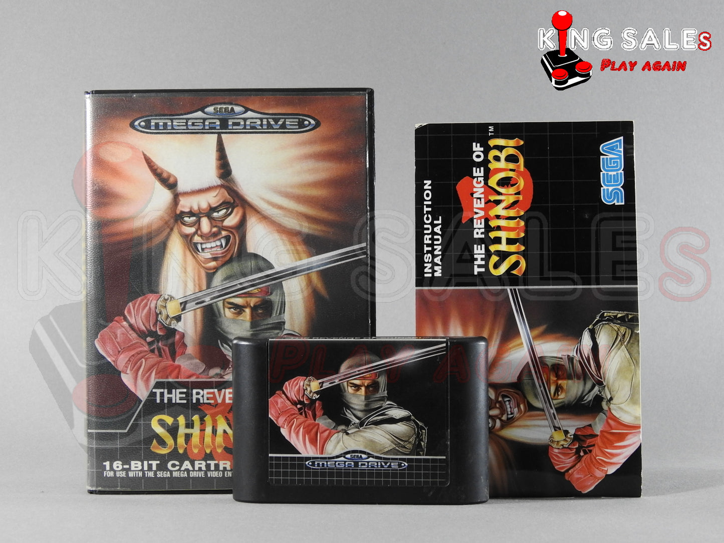Sega Mega Drive Videospiel The Revenge of Shinobi Hülle mit Anleitung und Modul