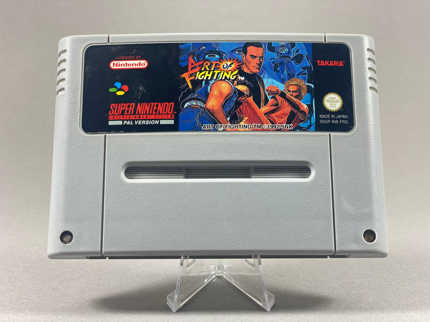 Super Nintendo Videospiel Art of Fighting Modul von vorne