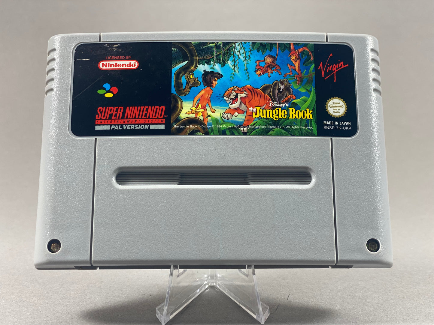 Super Nintendo Videospiel Das Dschungelbuch Modul von vorne