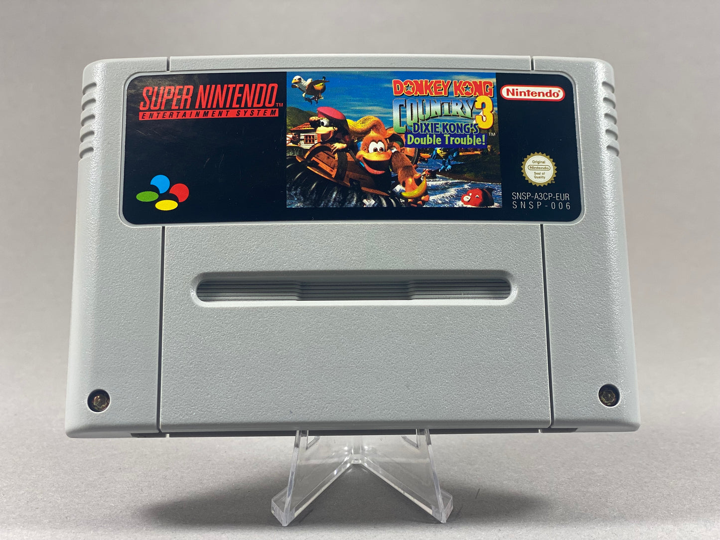 Super Nintendo Videospiel Donkey Kong Country 3 Modul von vorne