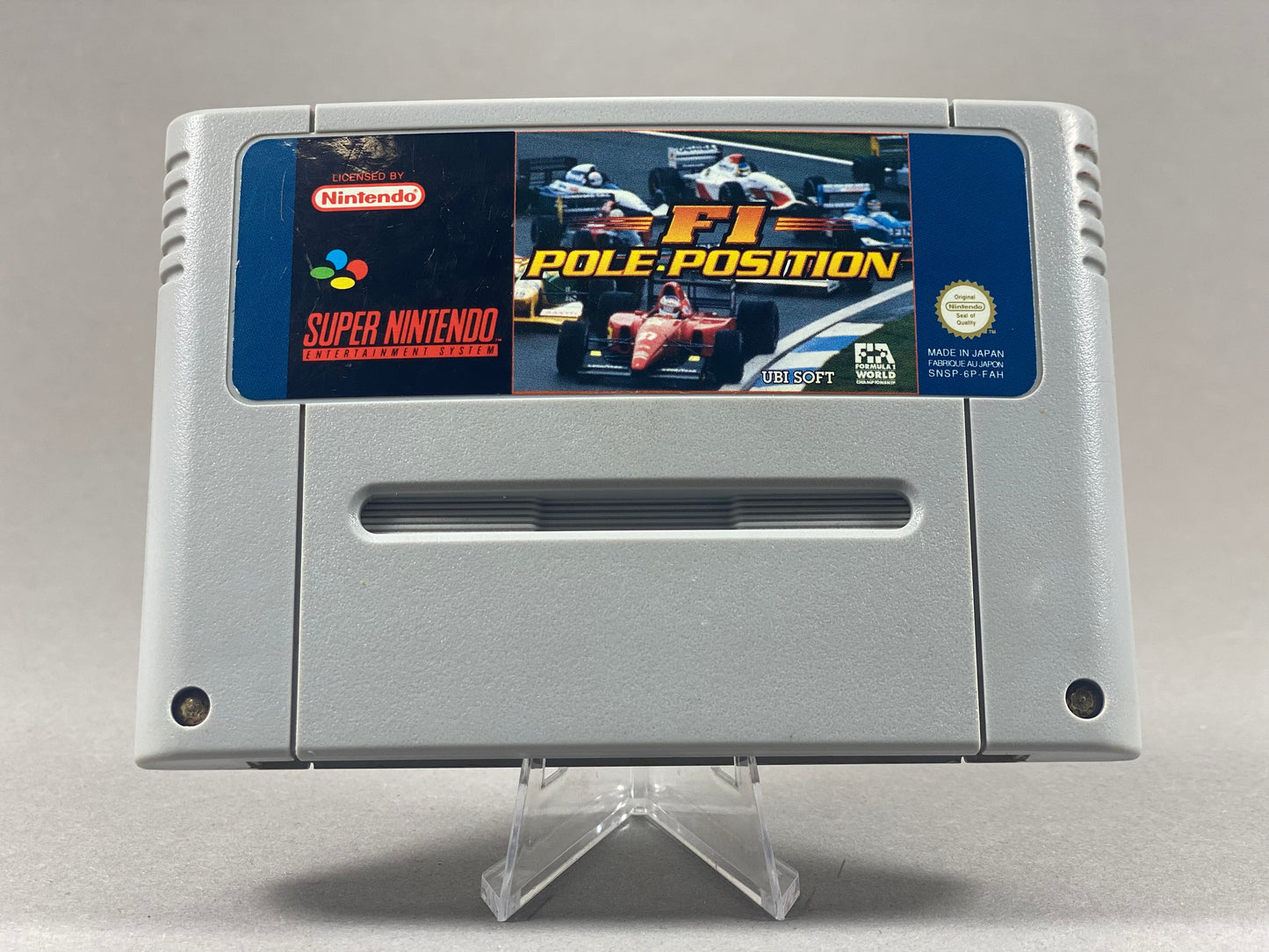 Super Nintendo Videospiel F1 Pole Position Modul von vorne
